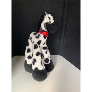 Black white funny feet horse